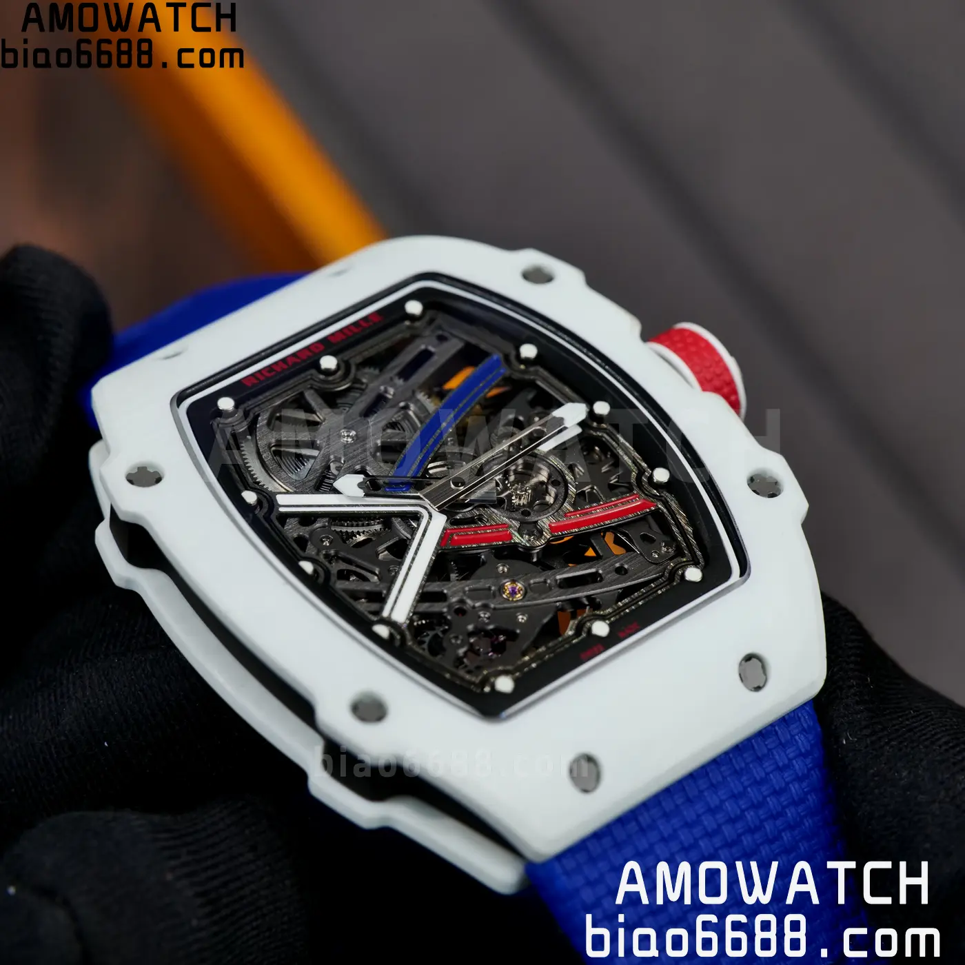 RICHARD MILLE RM67-02 White NTPT RICH Factory 1:1 France Blue/White/Red Skeleton Dial CRMA7 Super Clone 86 c39531e18bf0eb1 AMO Watch