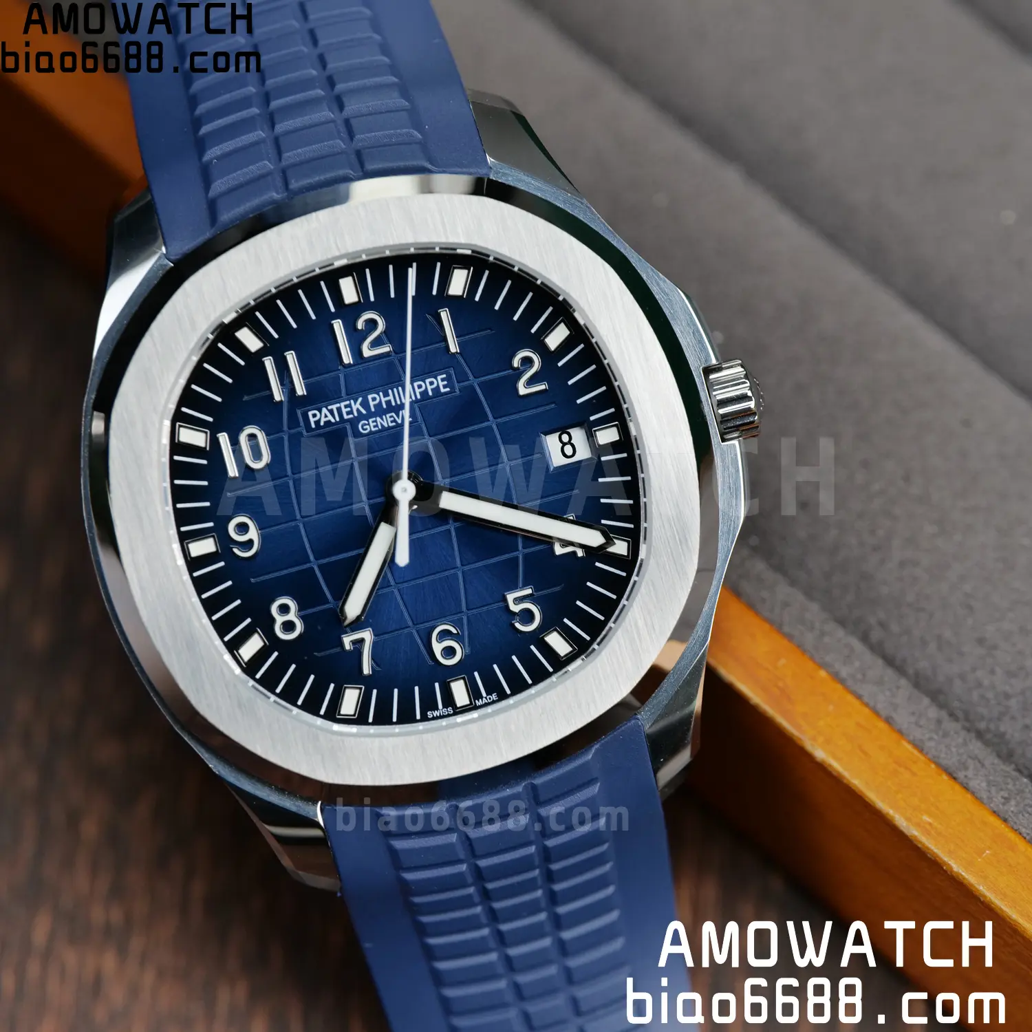 PP Aquanaut 5168G 42mm SS WSF 1:1 Best Edition Blue Dial On Blue Rubber Strap Super Clone DD330 Weighted 150g 88 c3eab614cc814ff AMO Watch