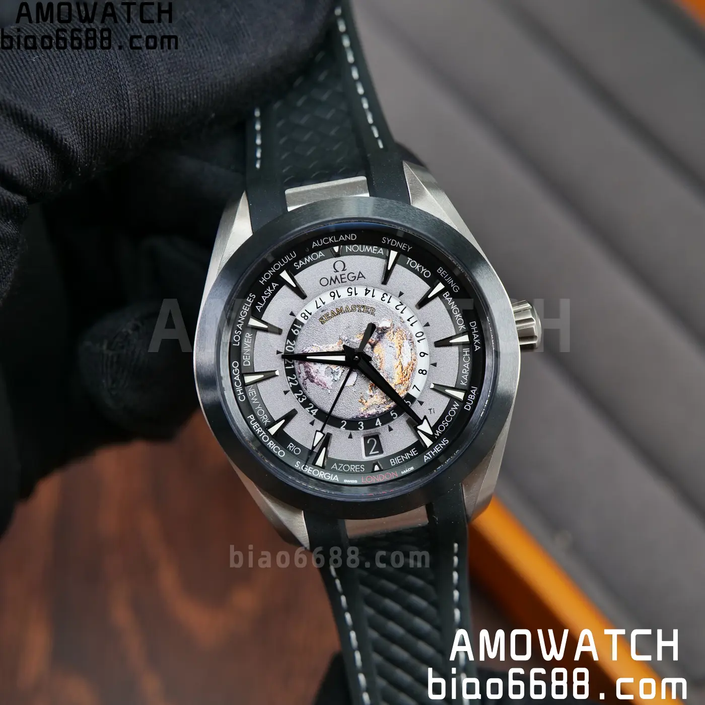 OMEGA Aqua Terra GMT Worldtimer 43mm Titanium VSF 1:1 Best Edition on SS Bracelet A8938 Super Clone 63 c53e766befef58d AMO Watch