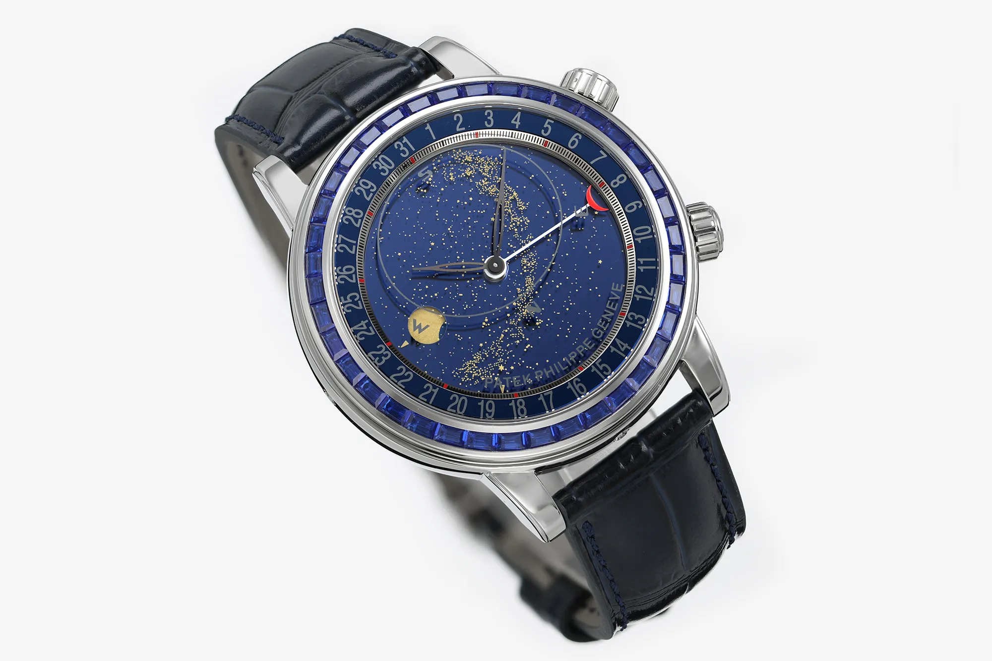 PP Grand Complications 6102 SS Blue Diamonds Bezel PPF 1:1 Best Edition Blue Dial on Blue Leather Strap SA240 Super Clone 21 c568ad08b7b0628 AMO Watch