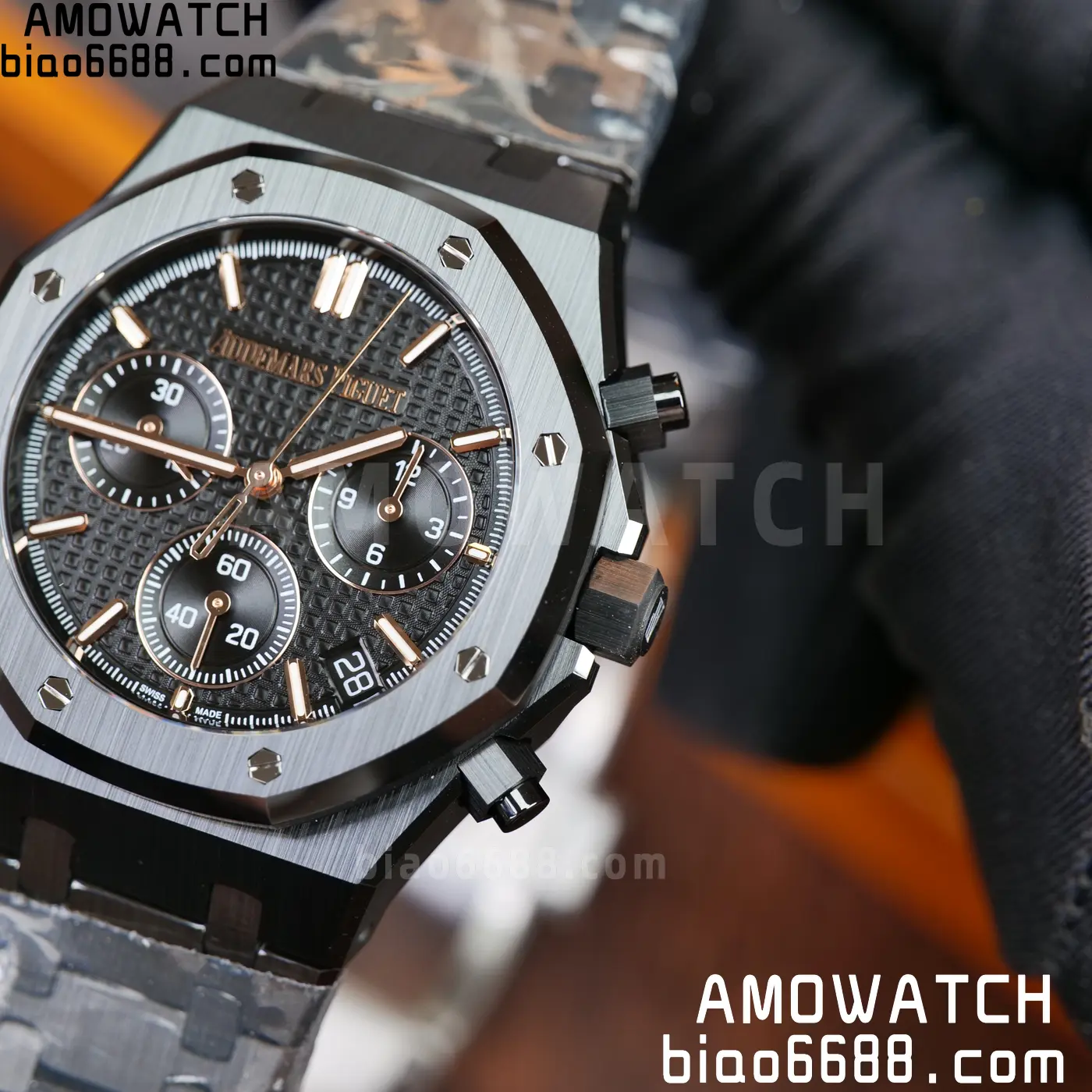 AP Royal Oak Chrono 26240 Black Ceramic ZF 1:1 Best Edition on Ceramic Bracelet SA4401 Super Clone V2 (Free Sprung) 75 caff9f644bd8195 AMO Watch