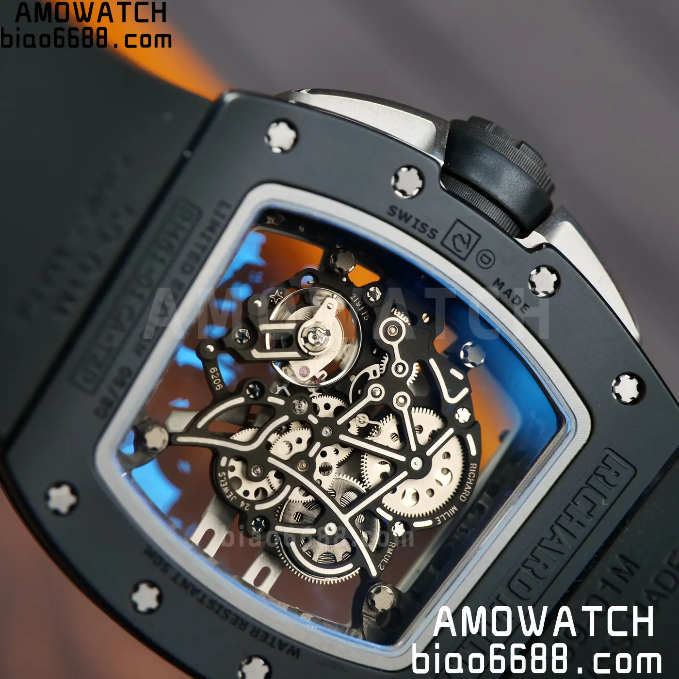 RICHARD MILLE RM61-01 RM6101 A9F 1:1 Best Edition Black Bezel Black Strap RMUL3 Free Sprung 105 cb82ec4af5fa3d1 AMO Watch