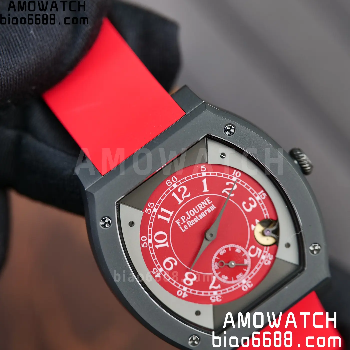 F.P.Journe Elegante PVD FPJF Best Edition Red Dial on Red Rubber Strap Quartz 74 cbac880a7edbfdc 阿默表行AmoWatch