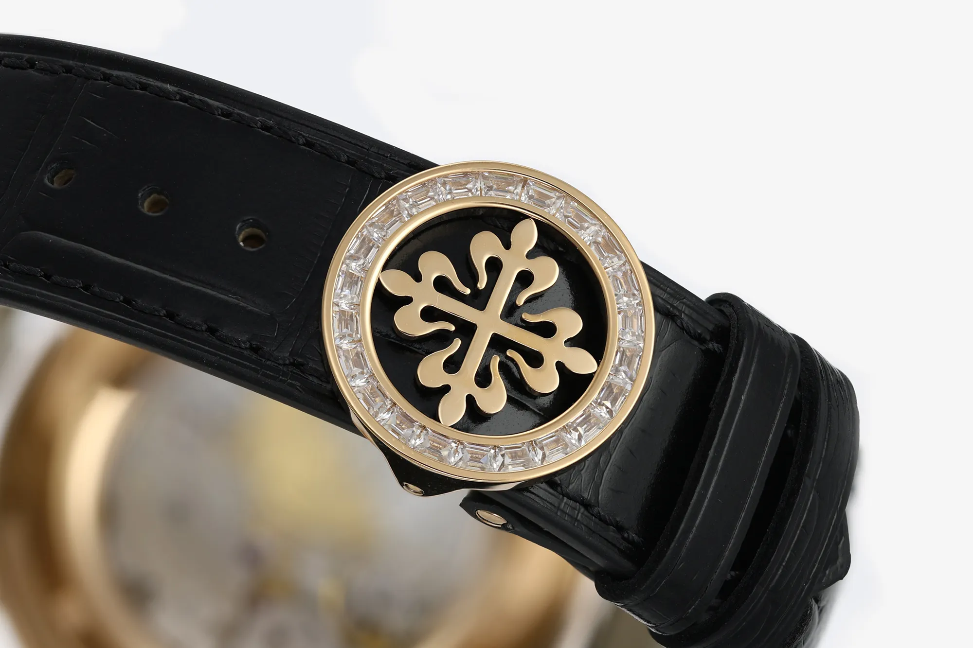 PP Grand Complications 6102 RG Diamonds Bezel PPF 1:1 Best Edition Black Dial on BlackLeather Strap SA240 Super Clone 27 cc5c9232fdd6dd7 AMO Watch