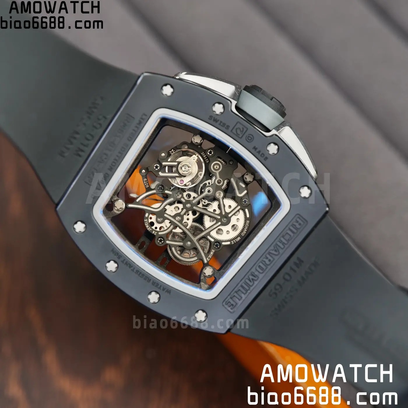 RICHARD MILLE RM61-01 RM6101 A9F 1:1 Best Edition Black Bezel on Black Rubber Strap RMUL3 Free Sprung 74 cca8fcfaa154670 阿默表行AmoWatch