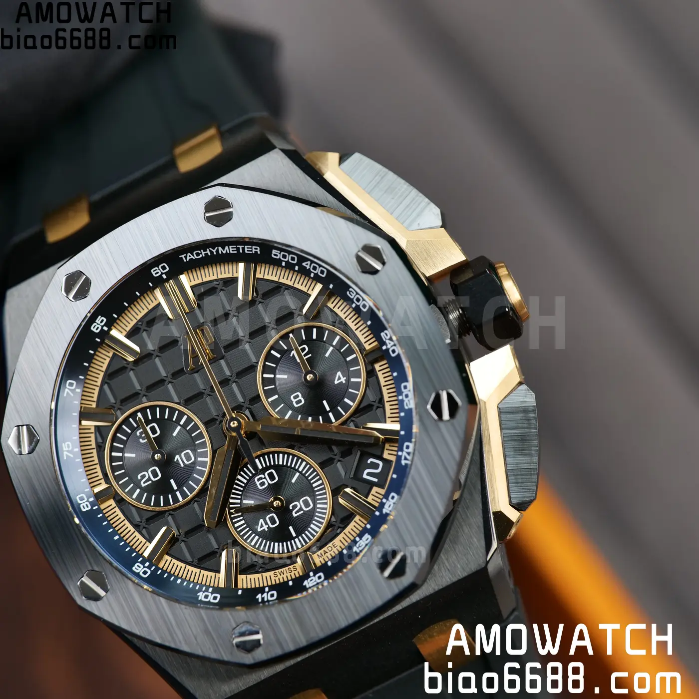 AP Royal Oak Offshore 26420 Black Ceramic DDF 1:1 Best Edition Black/YG Dial on Black Rubber Strap DD4401 Super Clone 81 cd8c56890c73fff AMO Watch