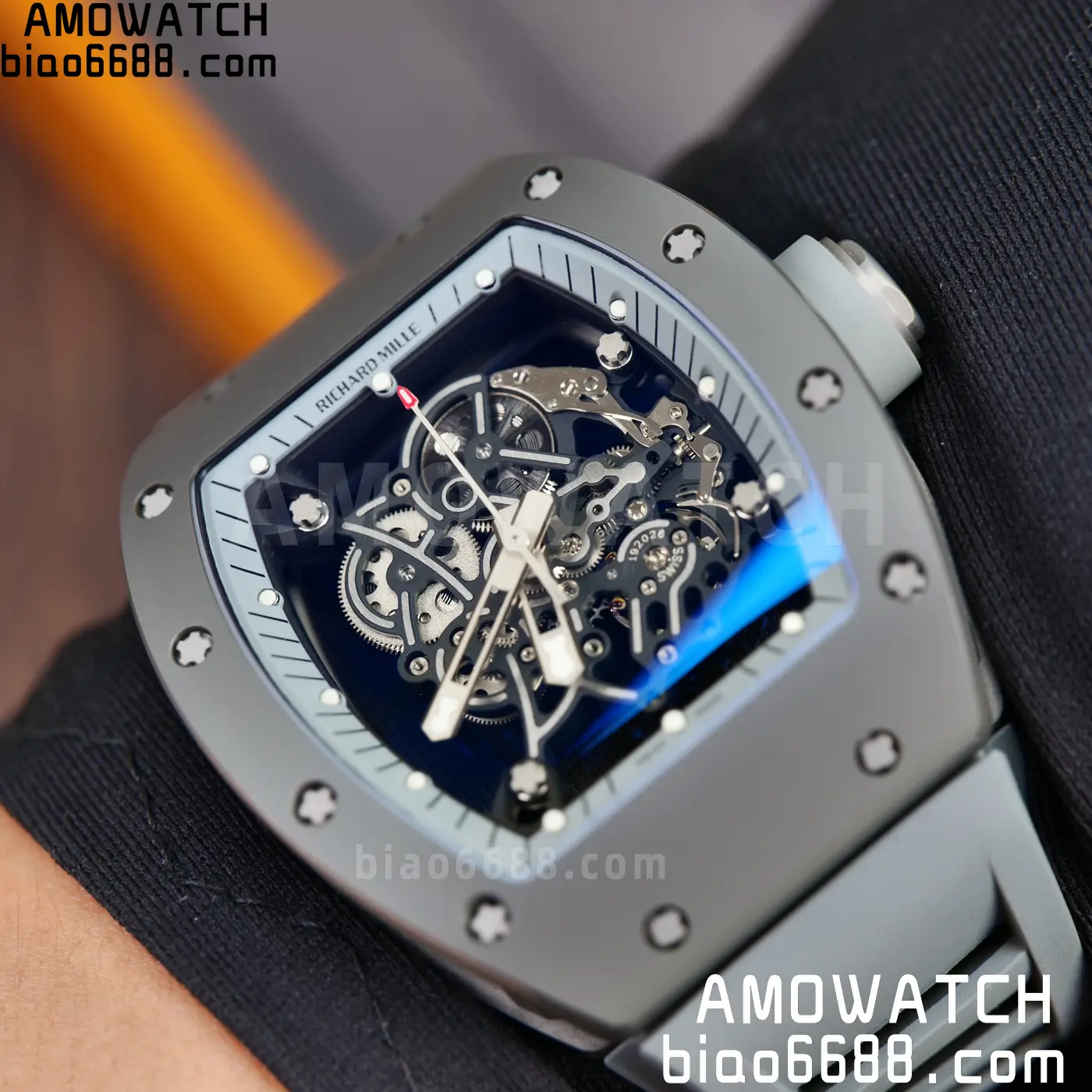 RICHARD MILLE RM055 Gray Ceramic A9F 1:1 Best Edition Gray Inner Bezel on Gray Rubber Strap RMUL2 (Free Sprung) 94 cdccd174008ba97 AMO Watch