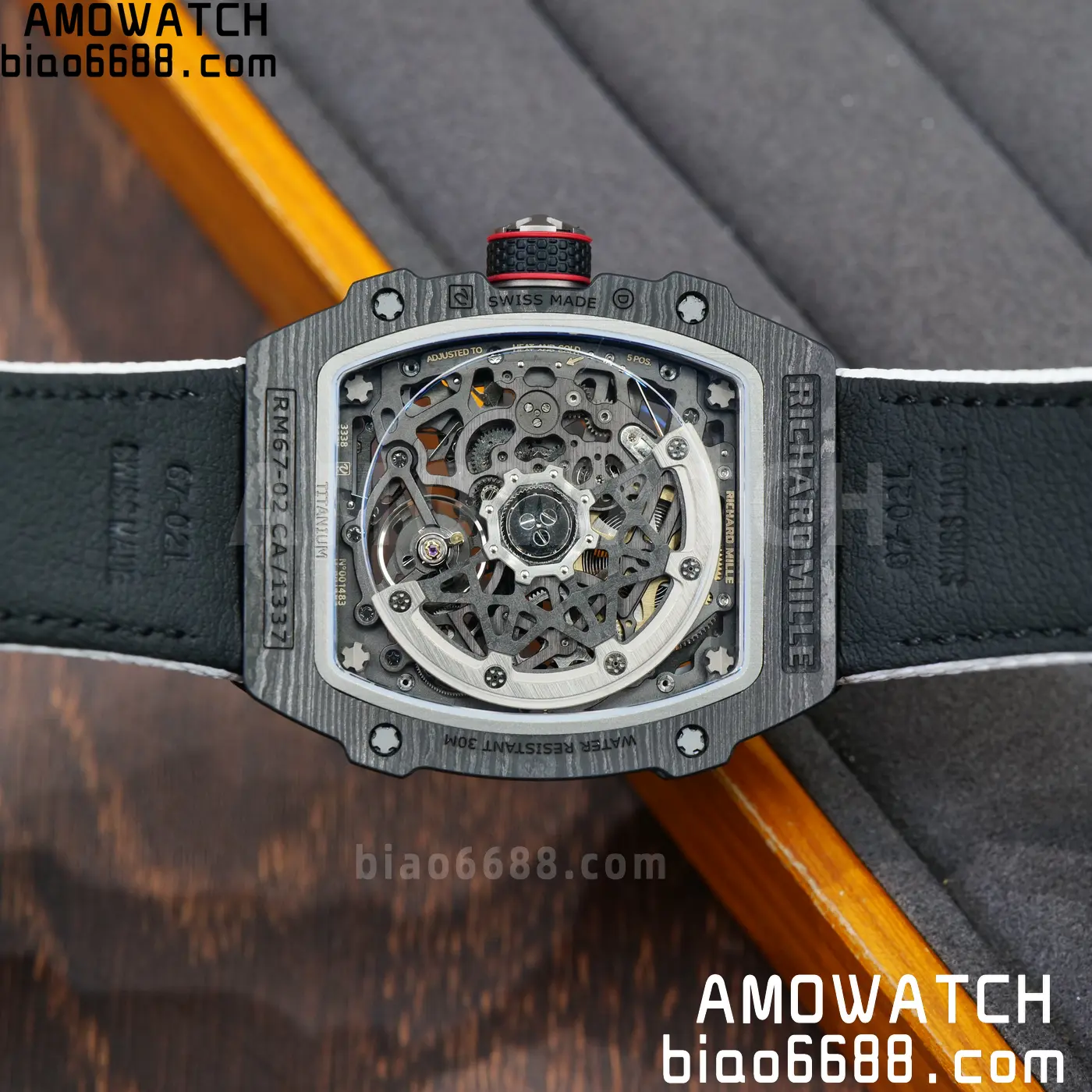 RICHARD MILLE 1:1 RM67-02 Black NTPT RICH Factory 1:1 Italy Green/Red/White Skeleton Dial White Nylon Strap CRMA7 Super Clone 115 cf0bf80d9346a59 AMO Watch