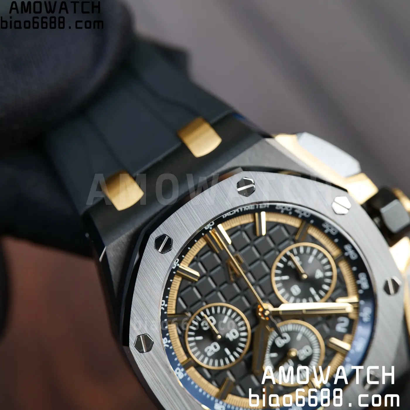 AP Royal Oak Offshore 26420 Black Ceramic DDF 1:1 Best Edition Black/YG Dial on Black Rubber Strap DD4401 Super Clone 80 d1331e14ca56423 AMO Watch