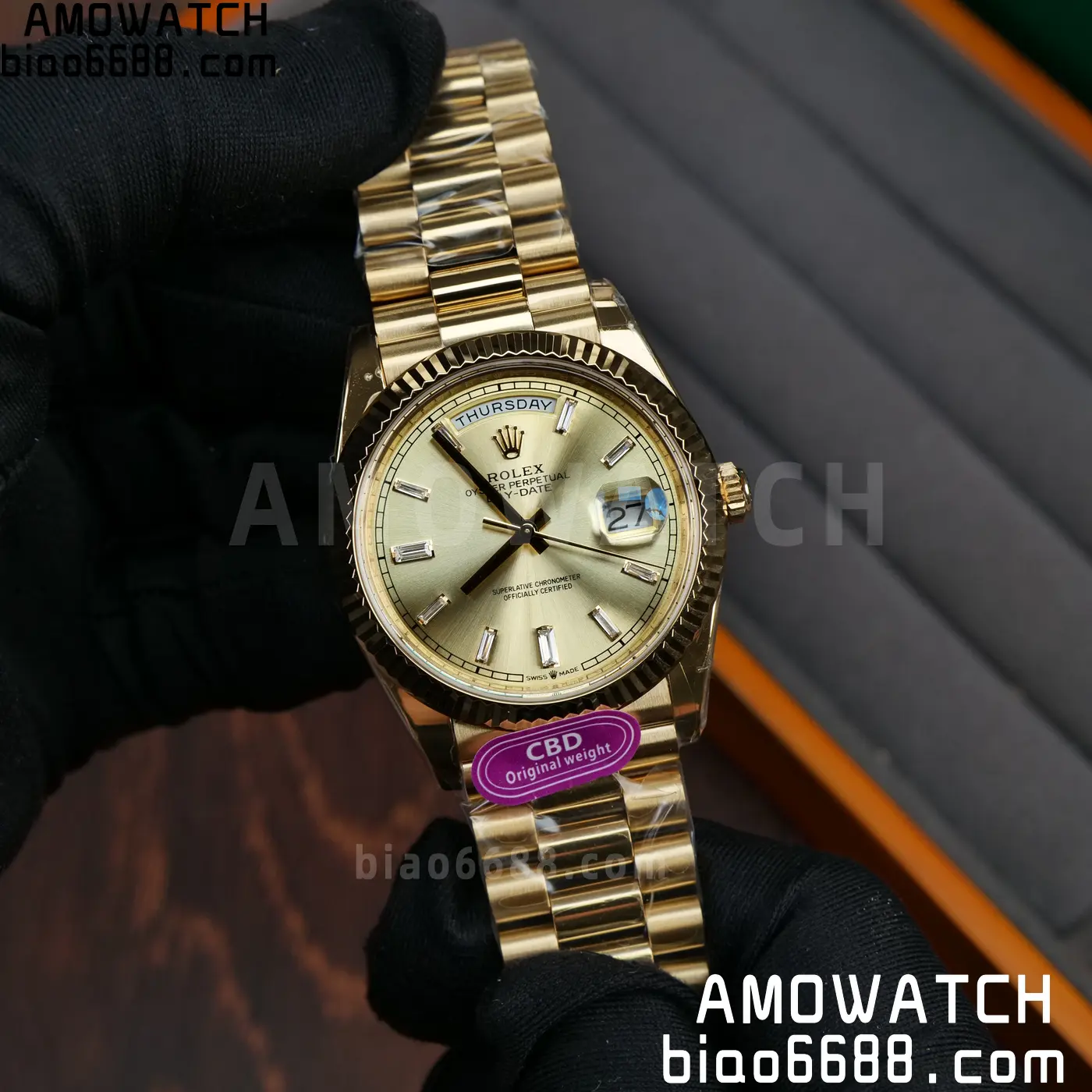 Rolex Day Date 40 YG CBDF 1:1 Best Edition YG Dial on President Bracelet VR3255 (210g) 63 d3586a3dc92a95c AMO Watch