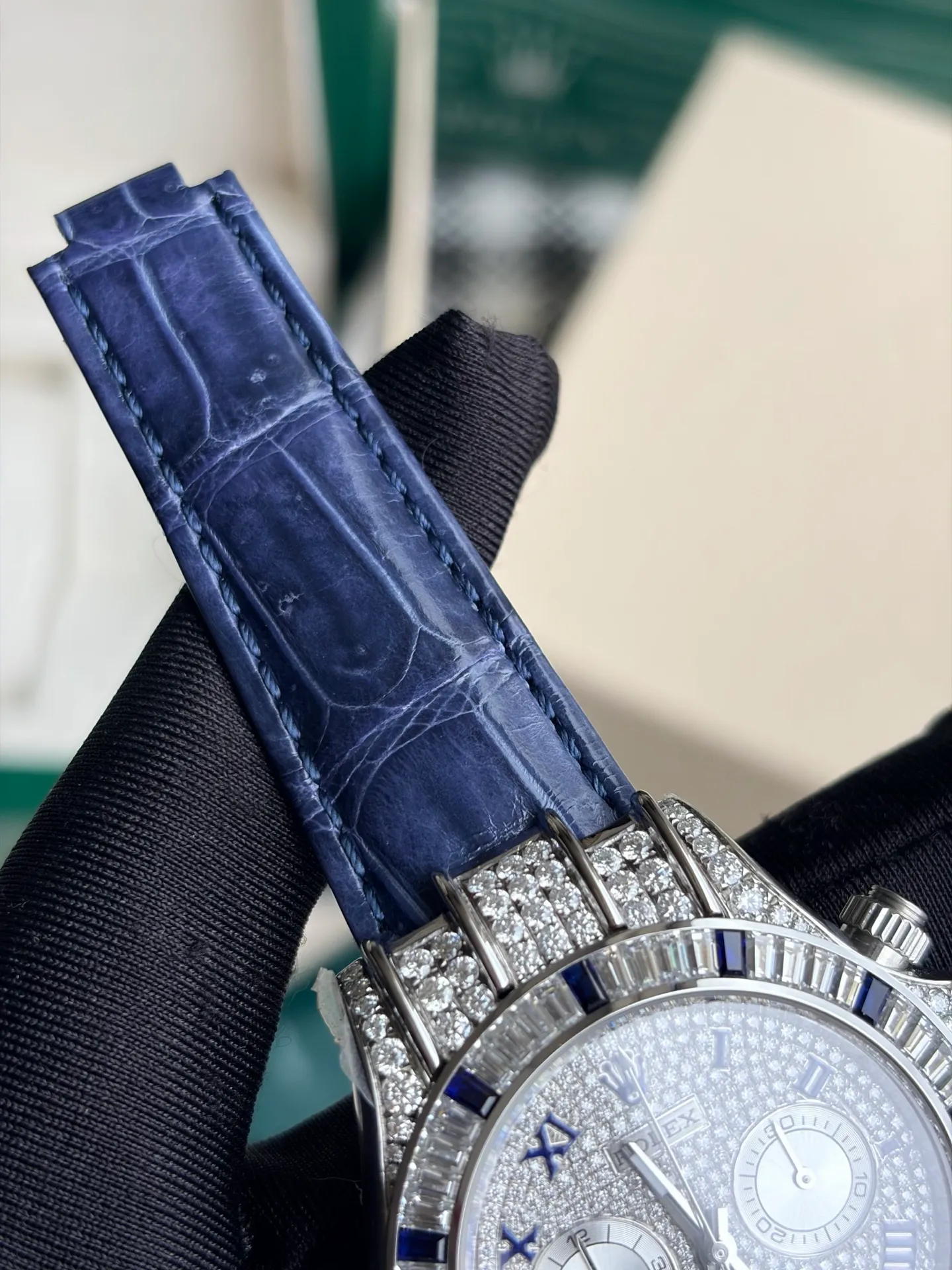 Rolex Daytona PPM Factory Best Edition Mossan Dial on Blue Strap 4130 28 d46c2b63ad3d0ff AMO Watch