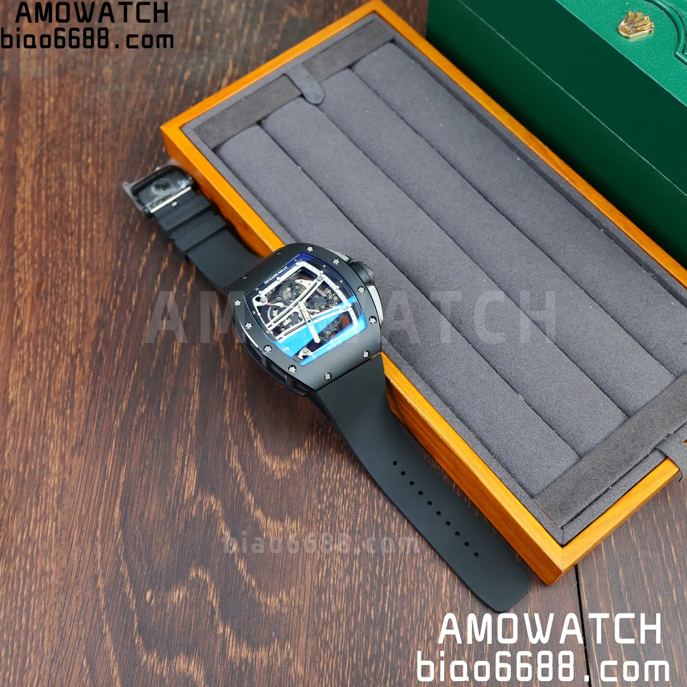RICHARD MILLE RM61-01 RM6101 A9F 1:1 Best Edition Black Bezel Black Strap RMUL3 Free Sprung 82 d4c0292ea8363d4 AMO Watch