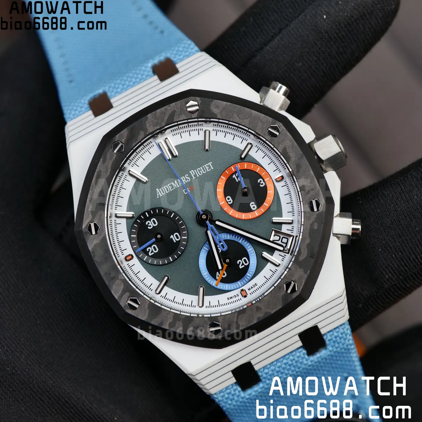 AP Royal Oak Chrono DIW 26240 41mm Quartz Fiber/NY Green Dial APF SH4401 92 d56957b8642a8d9 AMO Watch