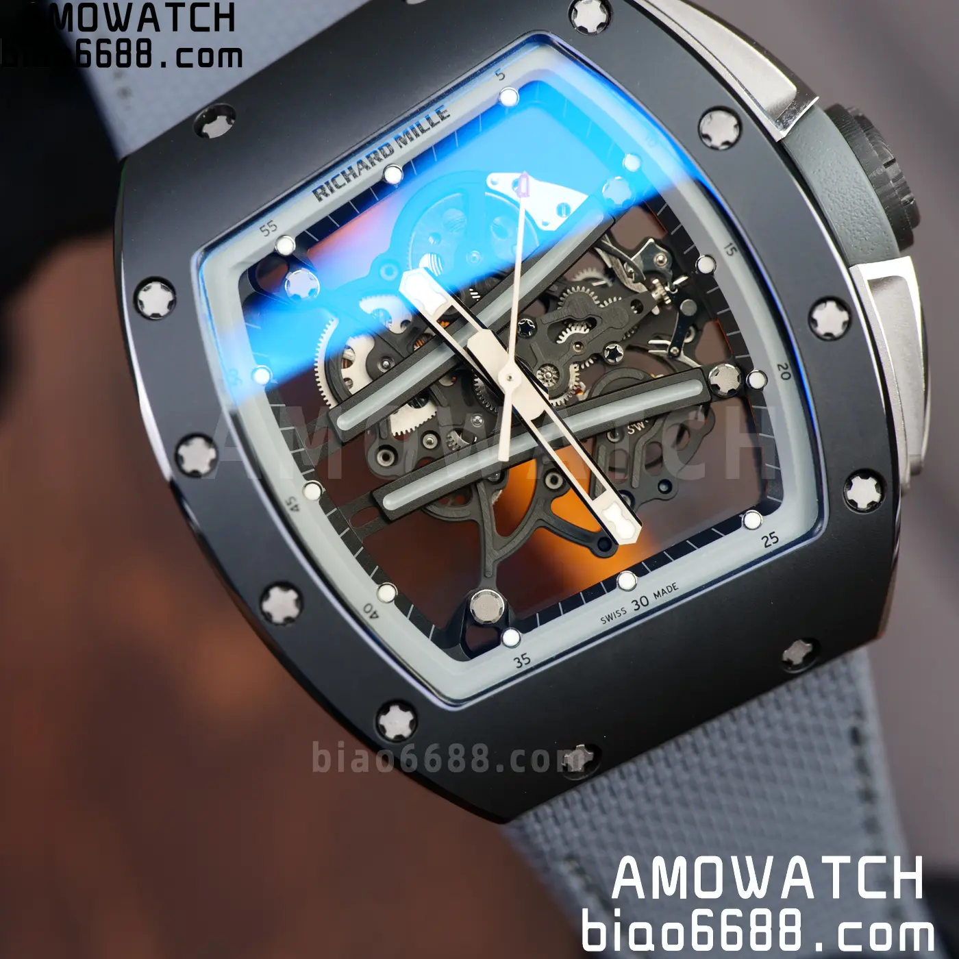 RICHARD MILLE RM61-01 RM6101 A9F 1:1 Best Edition Black Bezel on Gray Nylon Strap RMUL3 Free Sprung 81 d5b236e65a81920 AMO Watch