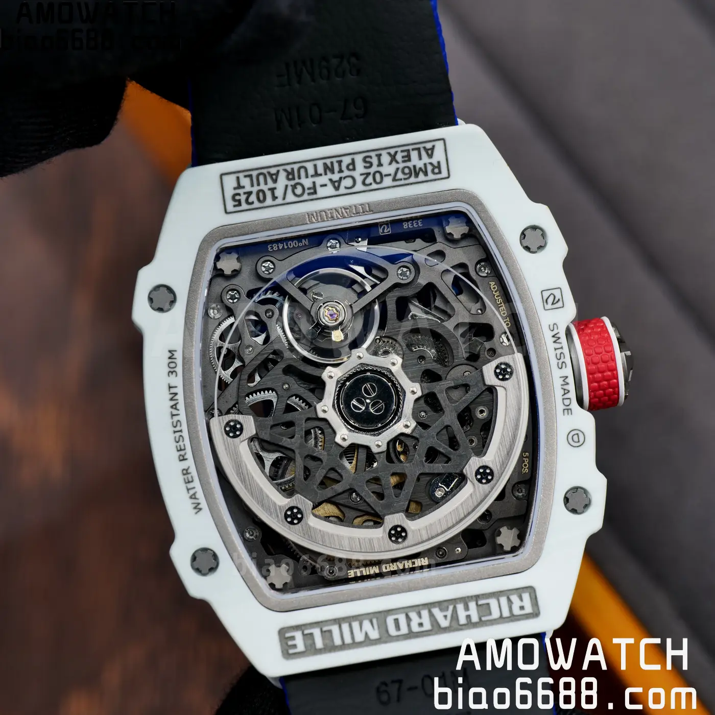 RICHARD MILLE RM67-02 White NTPT RICH Factory 1:1 France Blue/White/Red Skeleton Dial CRMA7 Super Clone 96 d628c9f5e59c177 AMO Watch