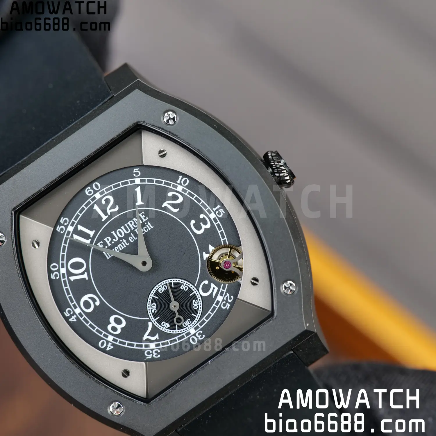 F.P.Journe Elegante PVD FPJF Best Edition Black Dial on Black Rubber Strap Quartz 86 d9395cc1b3a5302 阿默表行AmoWatch