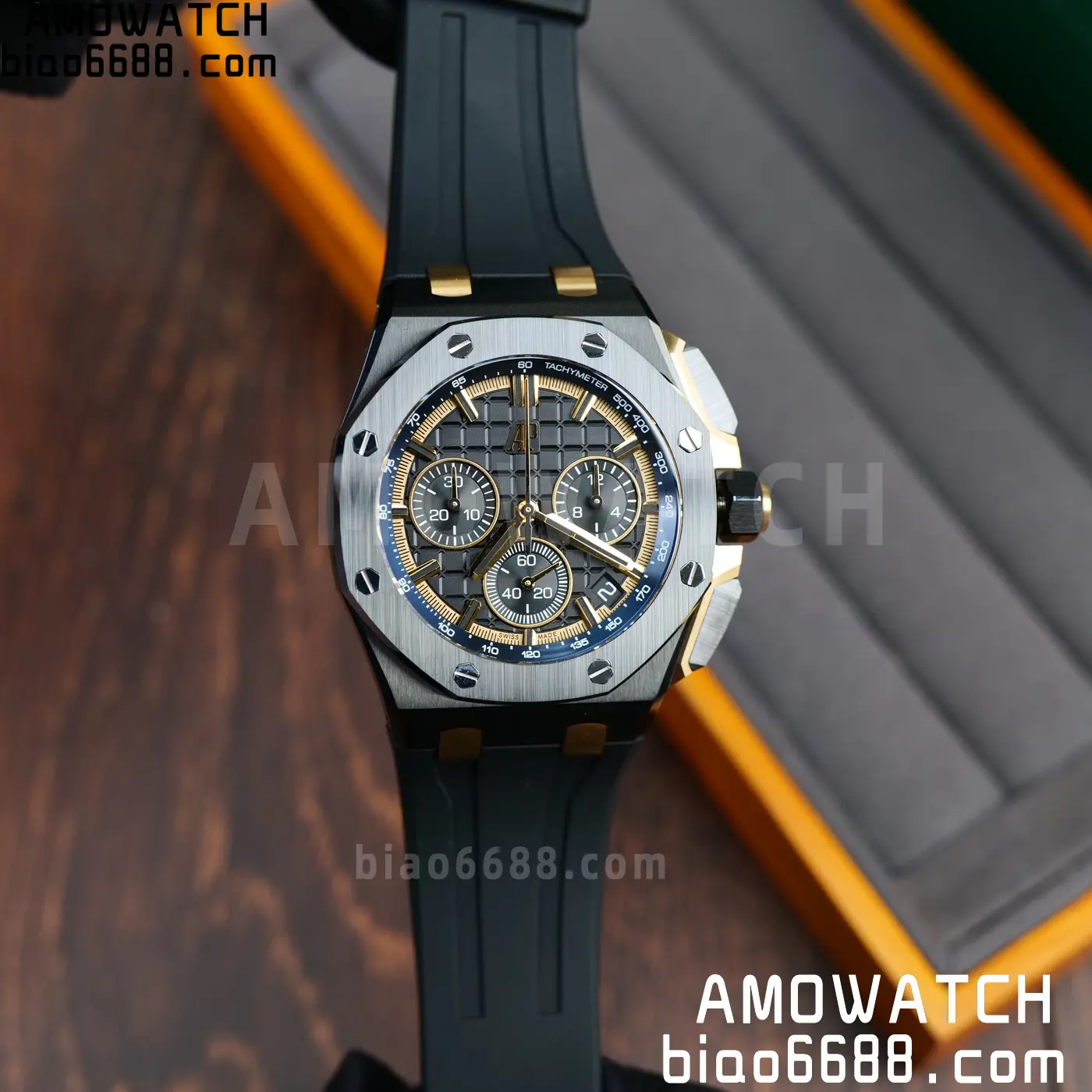 AP Royal Oak Offshore 26420 Black Ceramic DDF 1:1 Best Edition Black/YG Dial on Black Rubber Strap DD4401 Super Clone 72 d978e41efca3999 AMO Watch