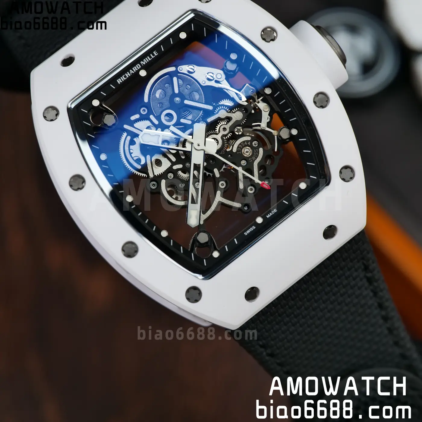 Richard Mille RM055 White Ceramic ZF 1:1 Best Edition on Black Nylon Strap RMUL2 Super Clone V3 73 d990d8e53982376 AMO Watch