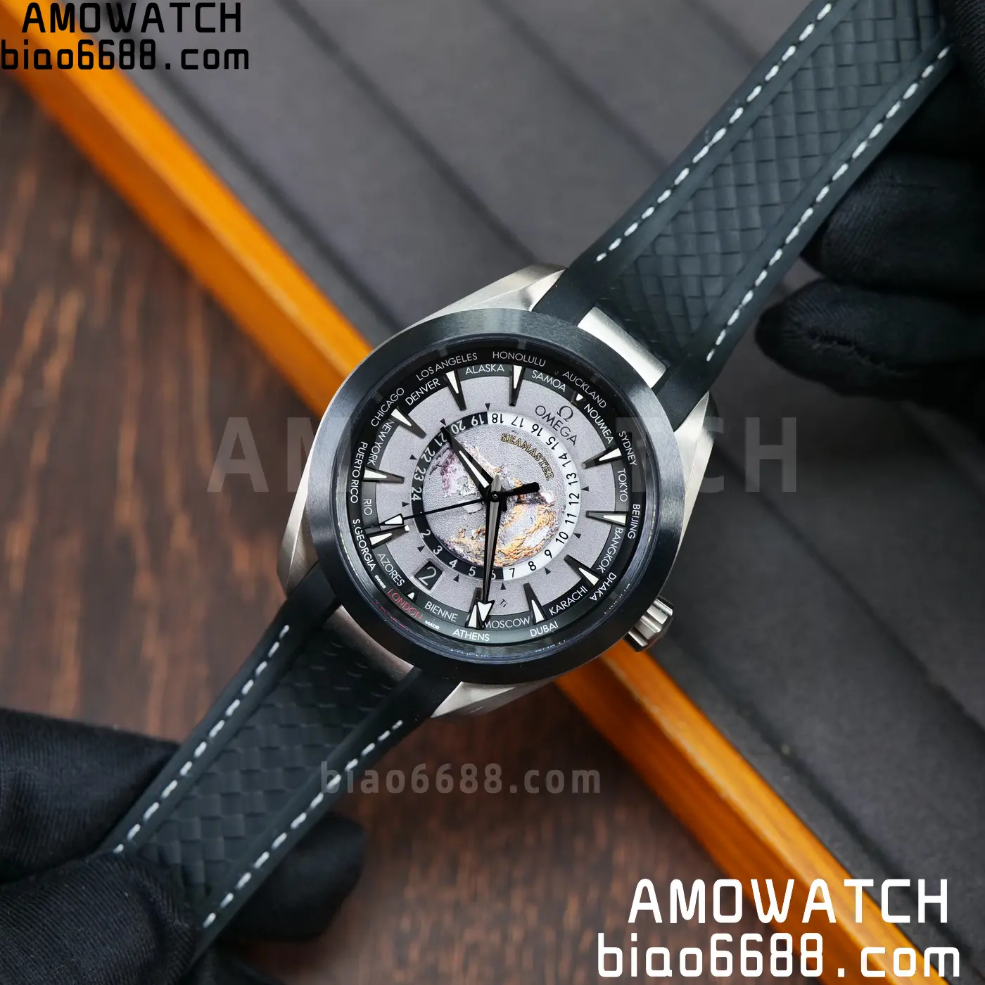OMEGA Aqua Terra GMT Worldtimer 43mm Titanium VSF 1:1 Best Edition on SS Bracelet A8938 Super Clone 64 d9d116d4fc29217 AMO Watch