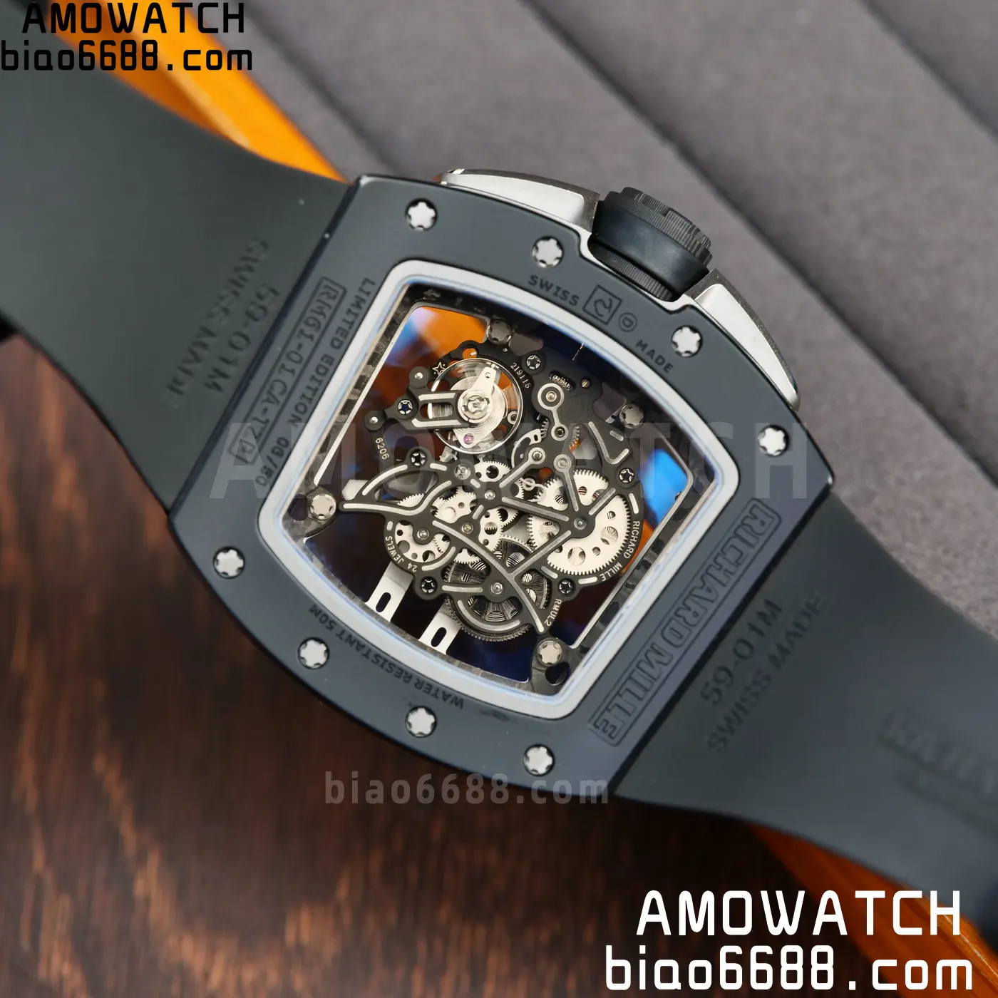 RICHARD MILLE RM61-01 RM6101 A9F 1:1 Best Edition Black Bezel Black Strap RMUL3 Free Sprung 104 d9fa04a3d423015 AMO Watch