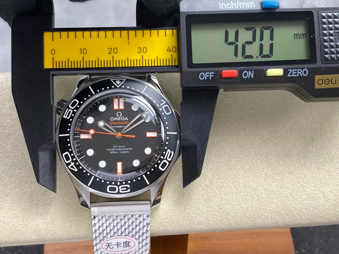 OMEGA Seamaster 300M Diver SS ORF 1:1 Best Edition Black/Orange Dial on SS Mesh Bracelet(Free Spring) 32 da11a67b57d4994 AMO Watch