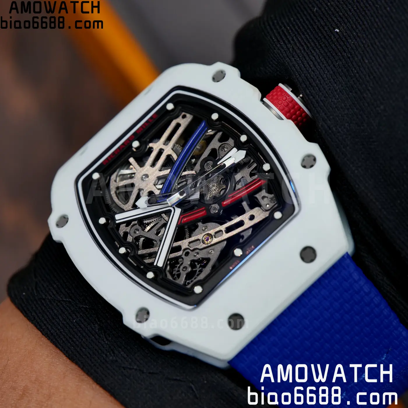 RICHARD MILLE RM67-02 White NTPT RICH Factory 1:1 France Blue/White/Red Skeleton Dial CRMA7 Super Clone 101 dcd844c7fd5d9d9 AMO Watch