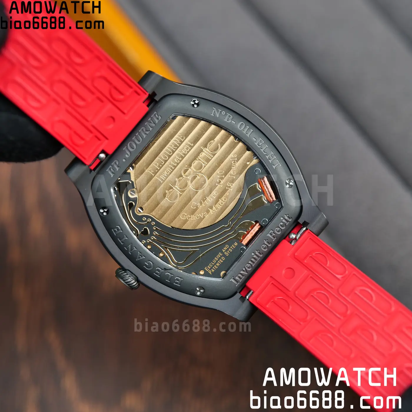 F.P.Journe Elegante PVD FPJF Best Edition Red Dial on Red Rubber Strap Quartz 82 de338037c5db919 阿默表行AmoWatch