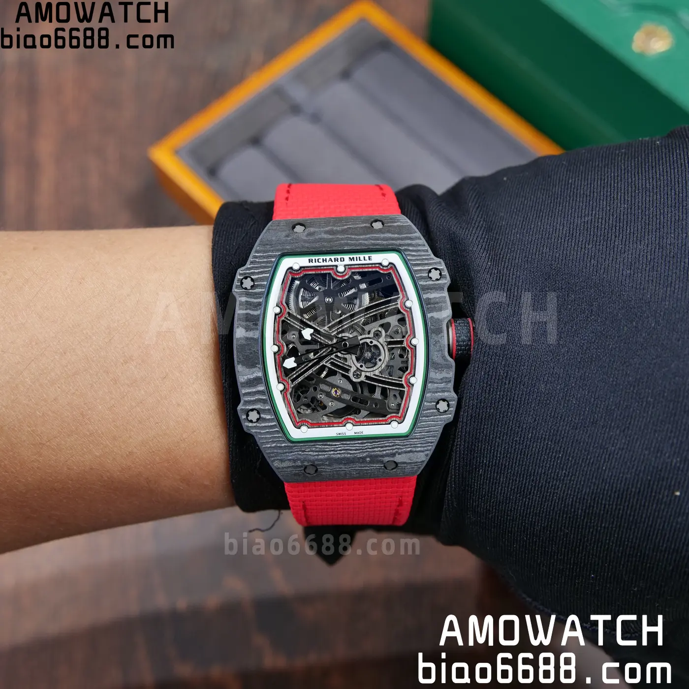 RICHARD MILLE RM67-02 Black NTPT RICH Factory 1:1 Italy Green/Red/White Skeleton Dial CRMA7 Super Clone 132 df0481586fc1428 阿默表行AmoWatch