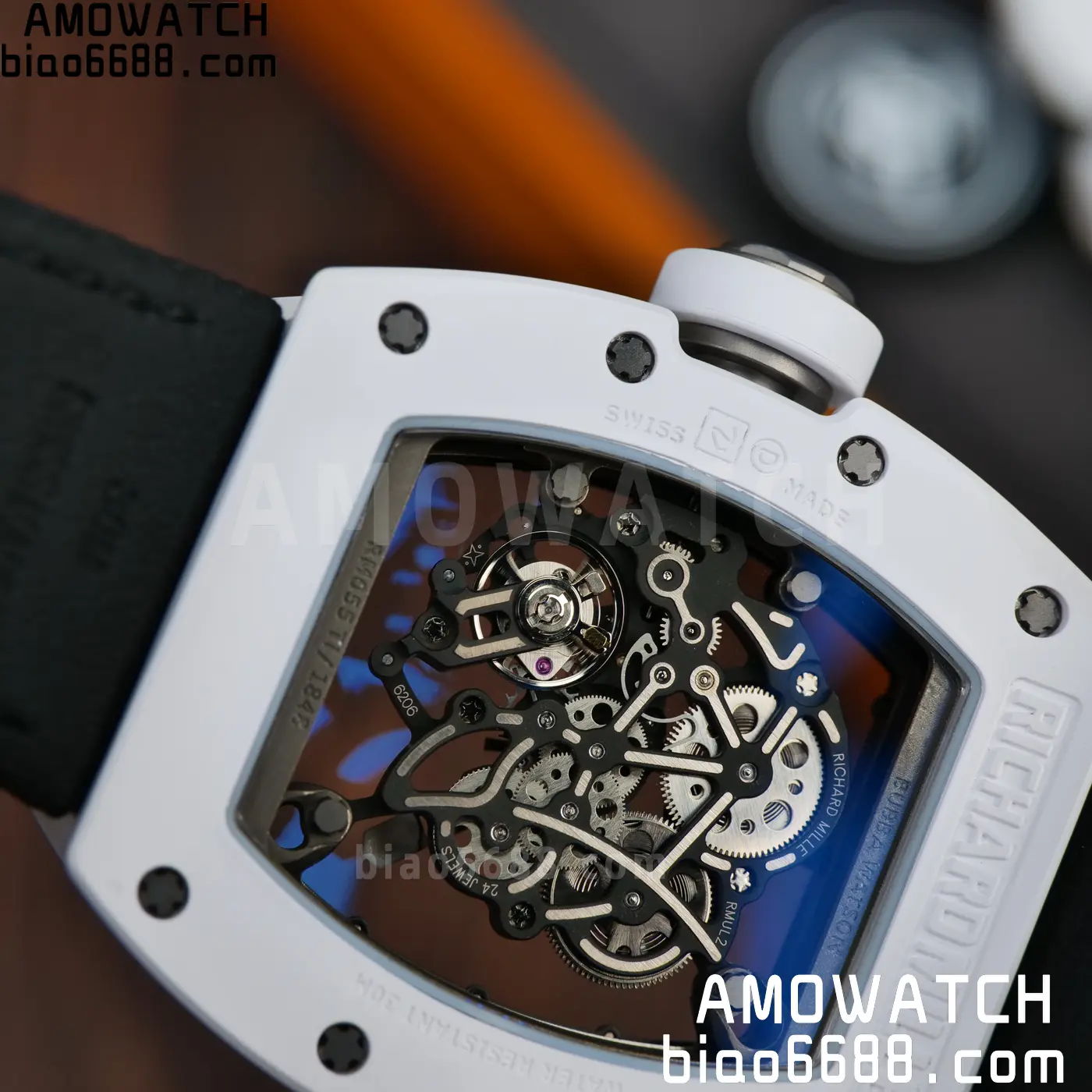 Richard Mille RM055 White Ceramic ZF 1:1 Best Edition on Black Nylon Strap RMUL2 Super Clone V3 80 e35245e1191dd3a AMO Watch