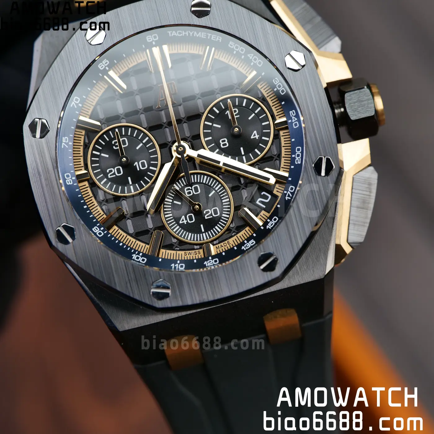 AP Royal Oak Offshore 26420 Black Ceramic DDF 1:1 Best Edition Black/YG Dial on Black Rubber Strap DD4401 Super Clone 83 e3c9027fa188276 AMO Watch