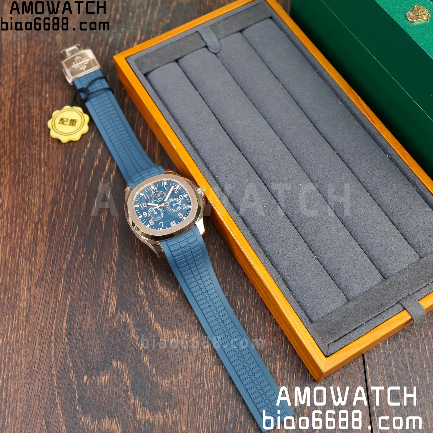 Patek Philippe Aquanaut 5261R RG PPM Factory 1:1 Best Edition Dial on Blue Rubber Strap V2 61 e3e50b7abfdd831 AMO Watch