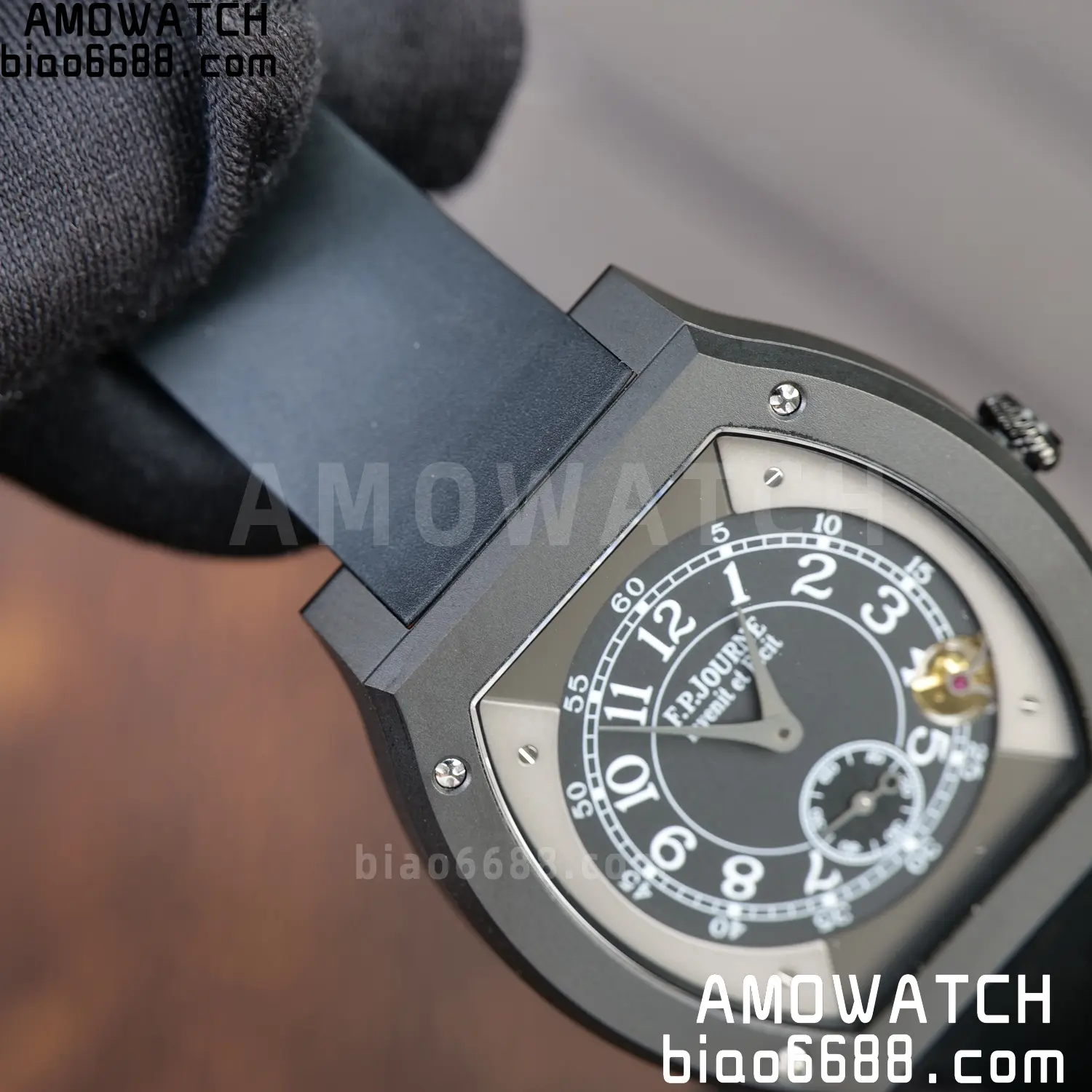 F.P.Journe Elegante PVD FPJF Best Edition Black Dial on Black Rubber Strap Quartz 85 e66ef473e347a60 阿默表行AmoWatch
