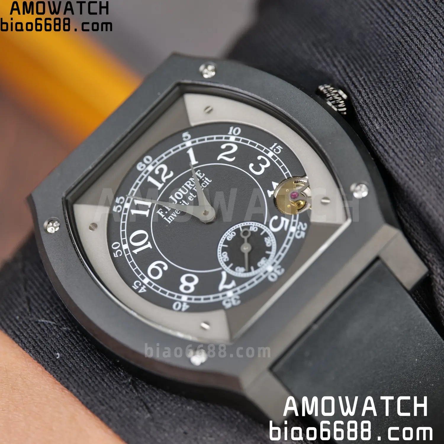 F.P.Journe Elegante PVD FPJF Best Edition Black Dial on Black Rubber Strap Quartz 102 e9b23219788b13f 阿默表行AmoWatch
