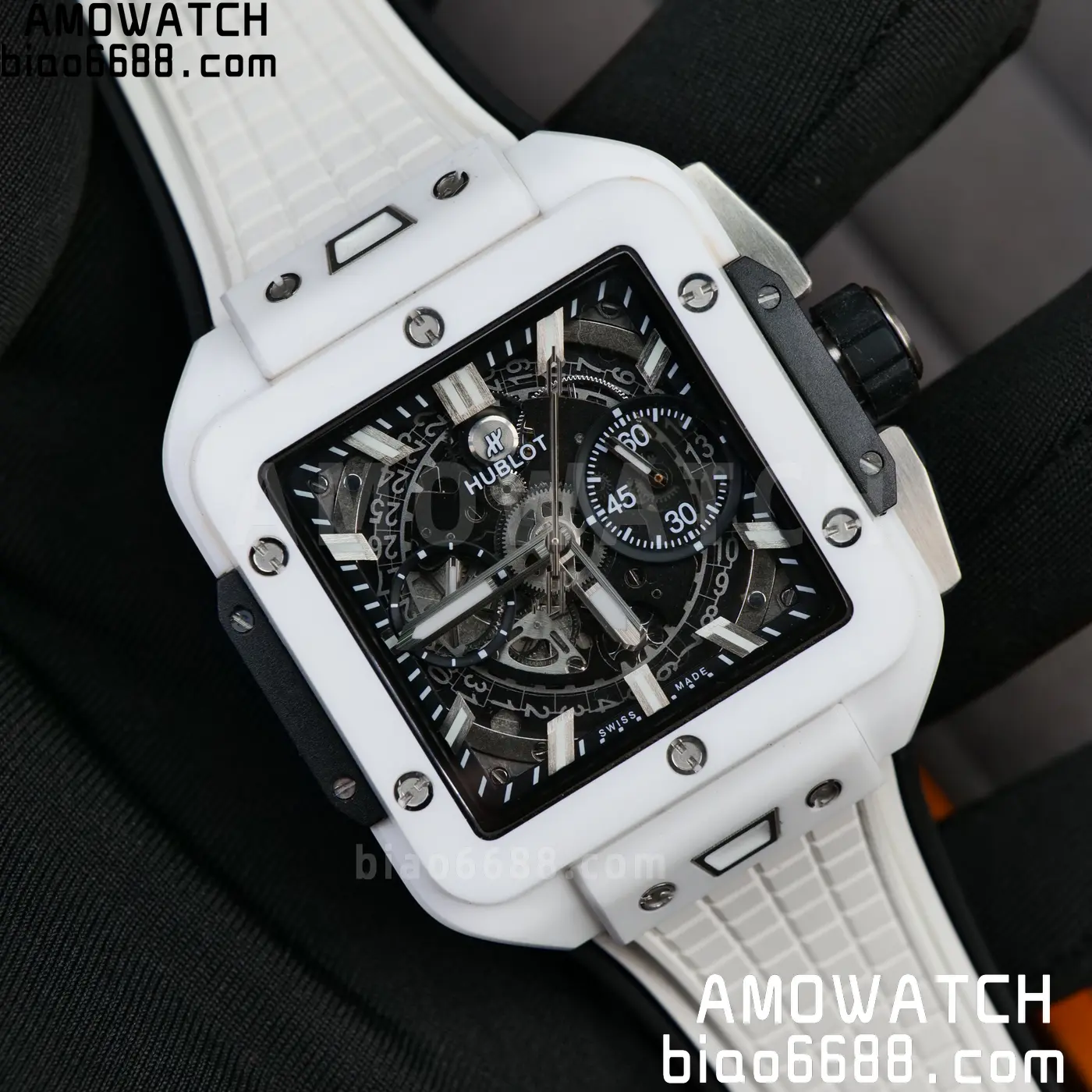 Hublot Square Bang Unico White Ceramic BBF 1:1 Best Edition on Rubber Strap A1280 70 e9e7a6b4d0ca79f AMO Watch