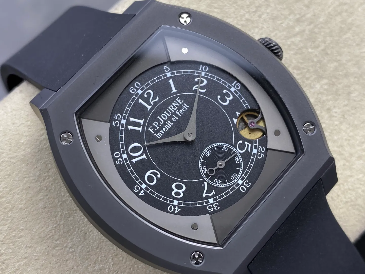 F.P.Journe Elegante PVD FPJF Best Edition Black Dial on Black Rubber Strap Quartz 43 eaaa3238941e9fb 阿默表行AmoWatch
