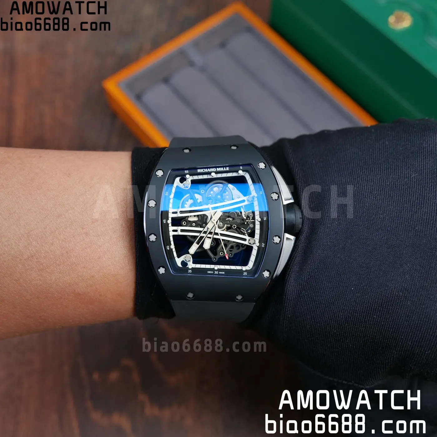 RICHARD MILLE RM61-01 RM6101 A9F 1:1 Best Edition Black Bezel Black Strap RMUL3 Free Sprung 115 ece7bbe31335c12 AMO Watch