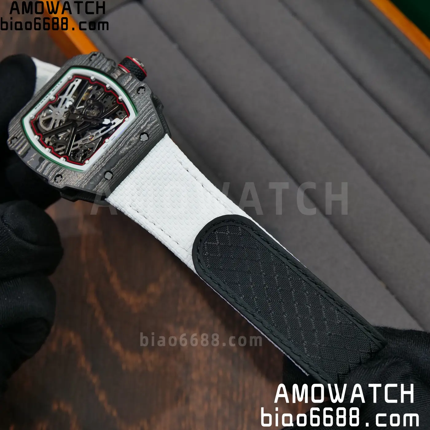 RICHARD MILLE 1:1 RM67-02 Black NTPT RICH Factory 1:1 Italy Green/Red/White Skeleton Dial White Nylon Strap CRMA7 Super Clone 89 ee30569027f60f0 AMO Watch