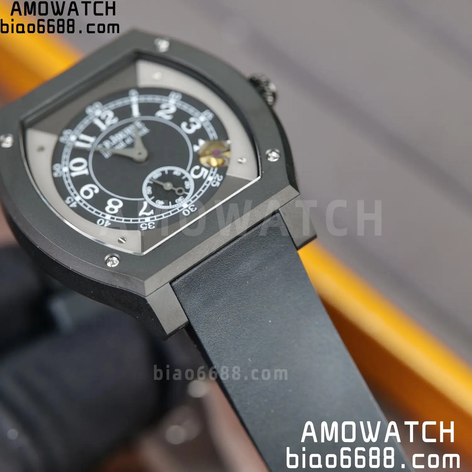 F.P.Journe Elegante PVD FPJF Best Edition Black Dial on Black Rubber Strap Quartz 79 ee5f94f52eb241f 阿默表行AmoWatch