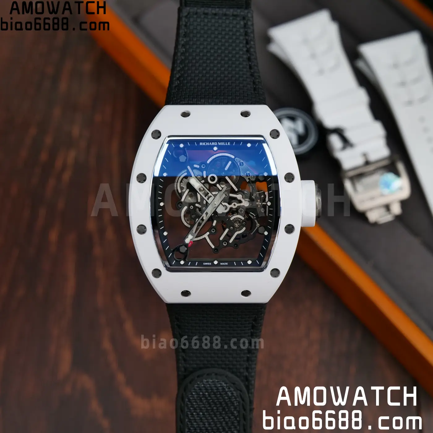 Richard Mille RM055 White Ceramic ZF 1:1 Best Edition on Black Nylon Strap RMUL2 Super Clone V3 64 ef165f188c82073 AMO Watch