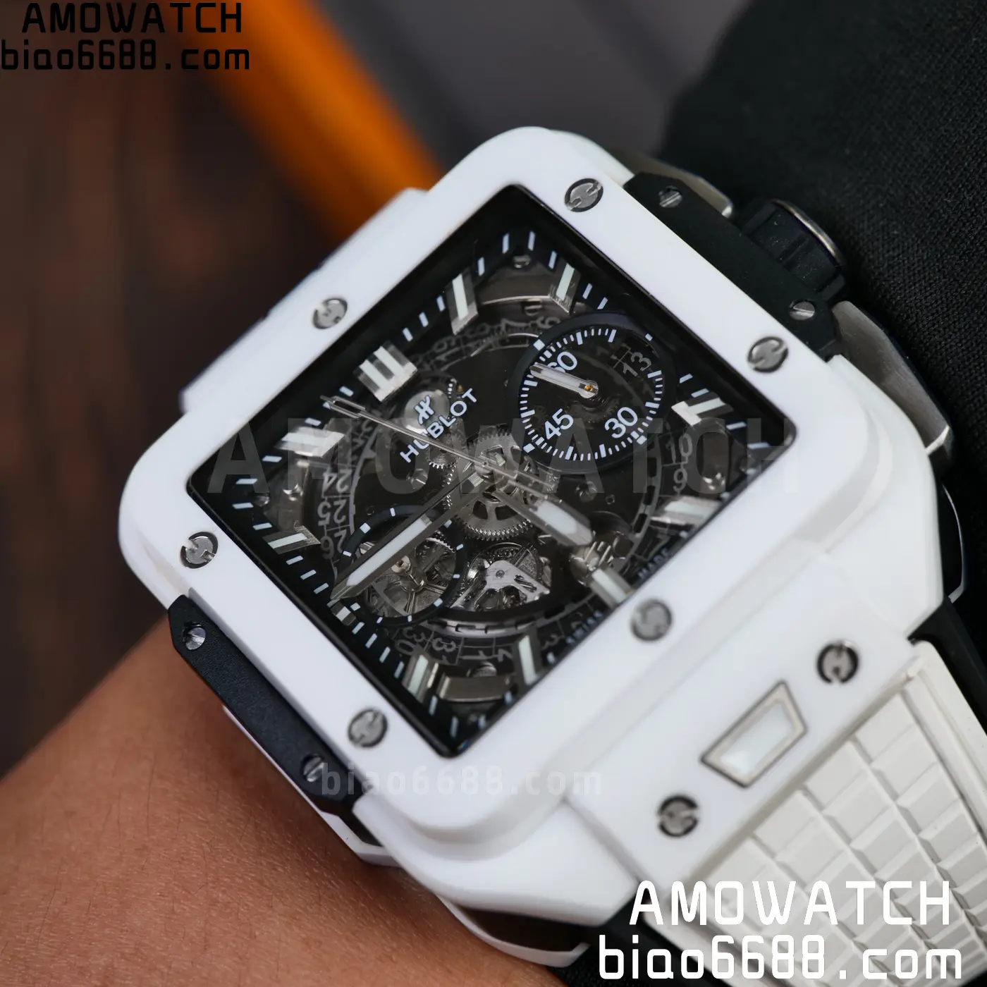 Hublot Square Bang Unico White Ceramic BBF 1:1 Best Edition on Rubber Strap A1280 76 ef512a0e18d54e5 AMO Watch