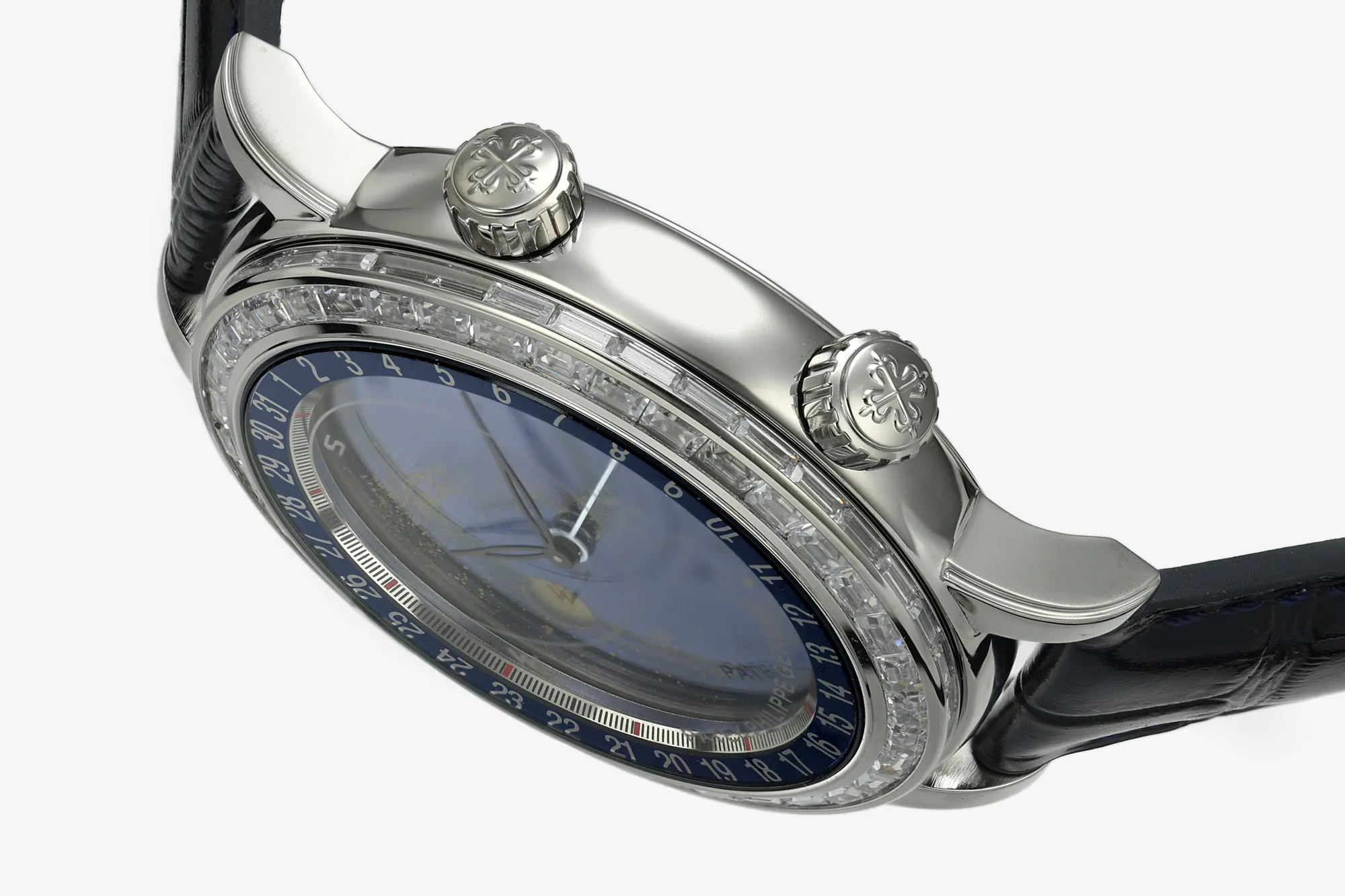 PP Grand Complications 6102 SS Diamonds Bezel PPF 1:1 Best Edition Blue Dial on Blue Leather Strap SA240 Super Clone 23 f01766270dcca86 AMO Watch