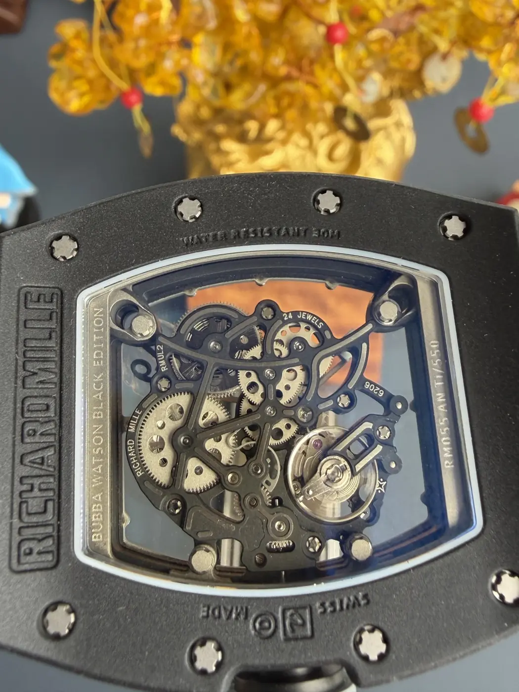 RICHARD MILLE RM055 Black Ceramic A9F 1:1 Best Edition Gray Inner Bezel on Gray Rubber Strap RMUL2 Free Sprung 33 f4af5d6790efa6f AMO Watch