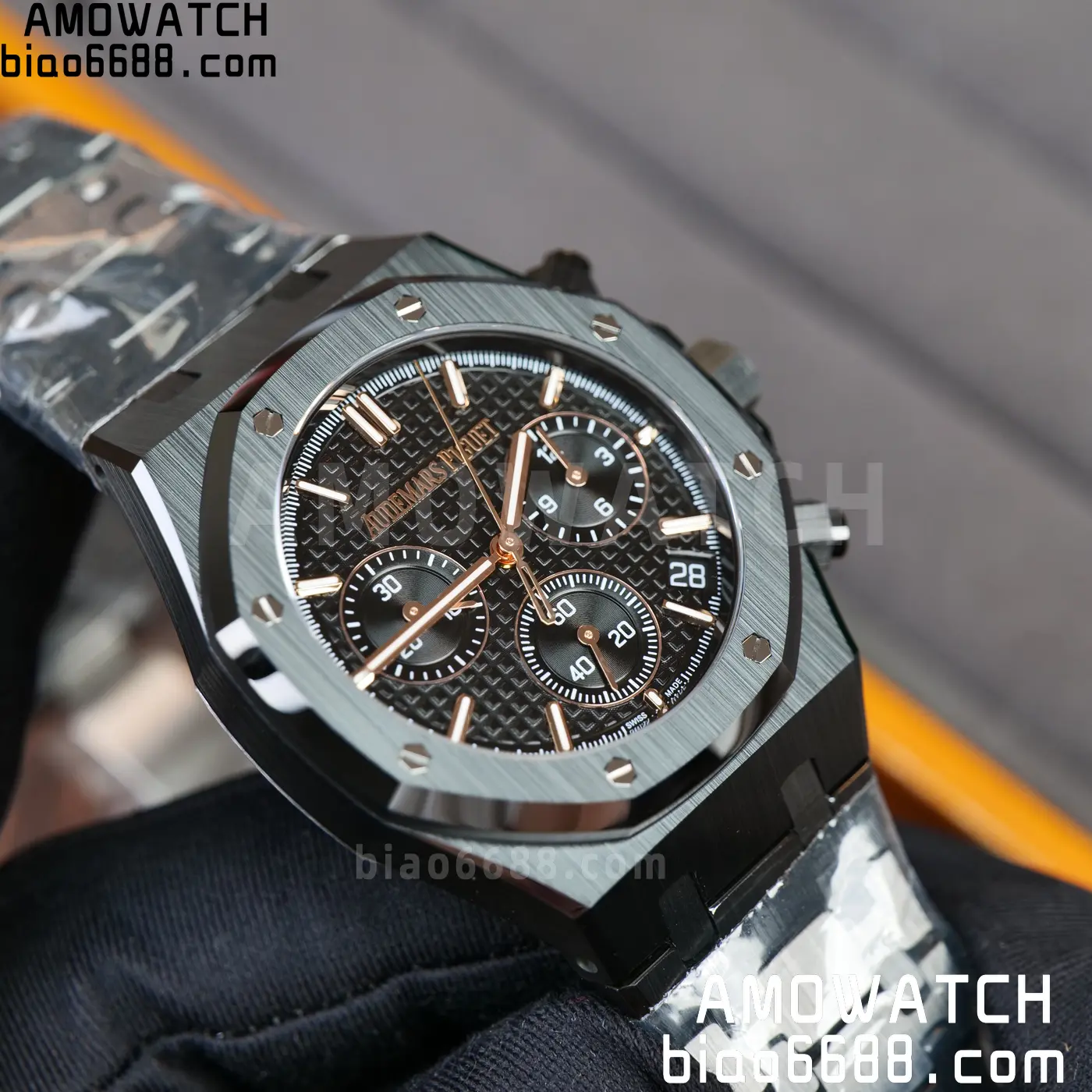 AP Royal Oak Chrono 26240 Black Ceramic ZF 1:1 Best Edition on Ceramic Bracelet SA4401 Super Clone V2 (Free Sprung) 76 f698c321bd4f541 AMO Watch