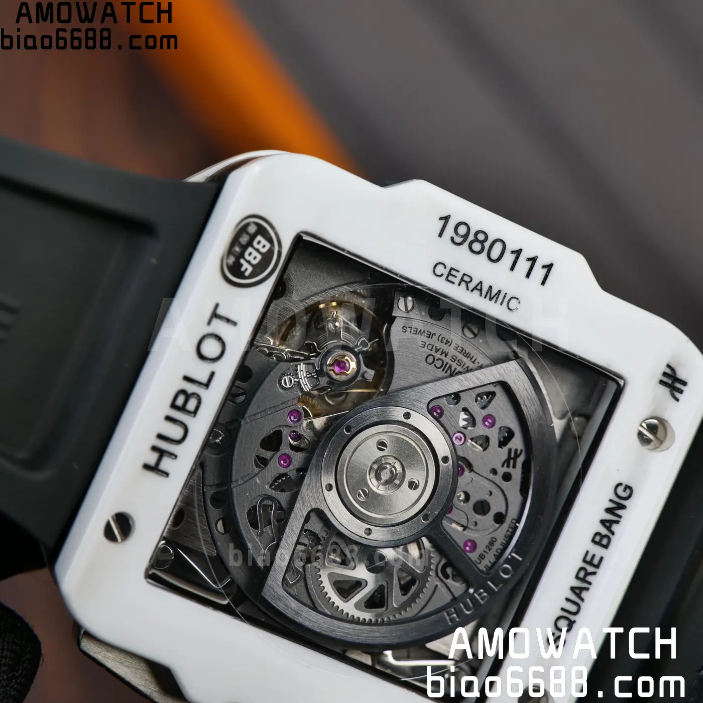 Hublot Square Bang Unico White Ceramic BBF 1:1 Best Edition on Rubber Strap A1280 74 f7b0b386118daa0 AMO Watch
