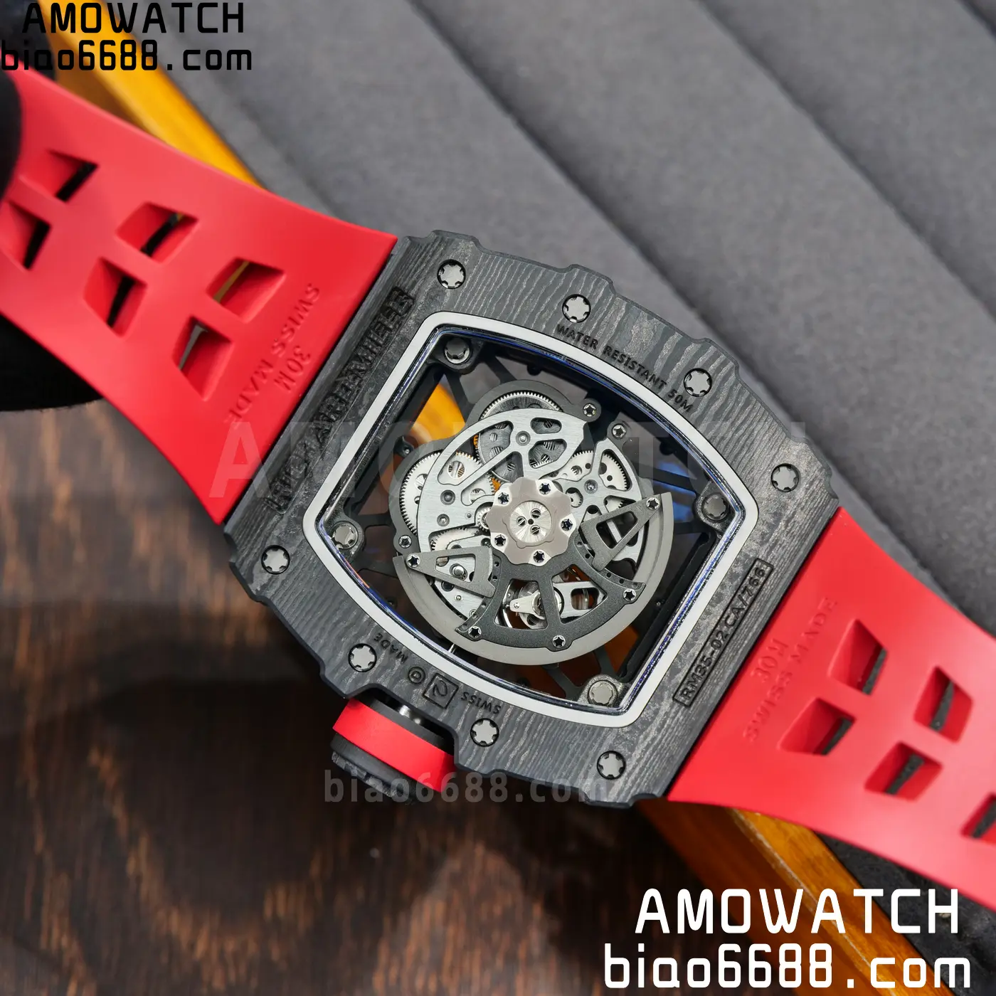 RICHARD MILLE RM035-02 NTPT UMI 1:1 Best Edition Skeleton Dial on Red Rubber Strap RMAL1 Super Clone Free Sprung 104 f9344164594b92c AMO Watch