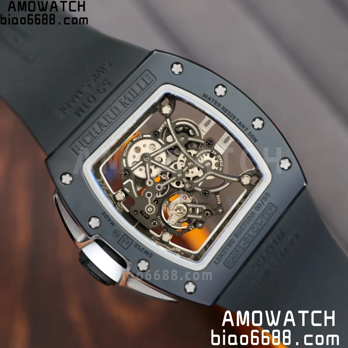 RICHARD MILLE RM61-01 RM6101 A9F 1:1 Best Edition Black Bezel White Strap RMUL3 Free Sprung 107 f99153a0e1d46b0 阿默表行AmoWatch