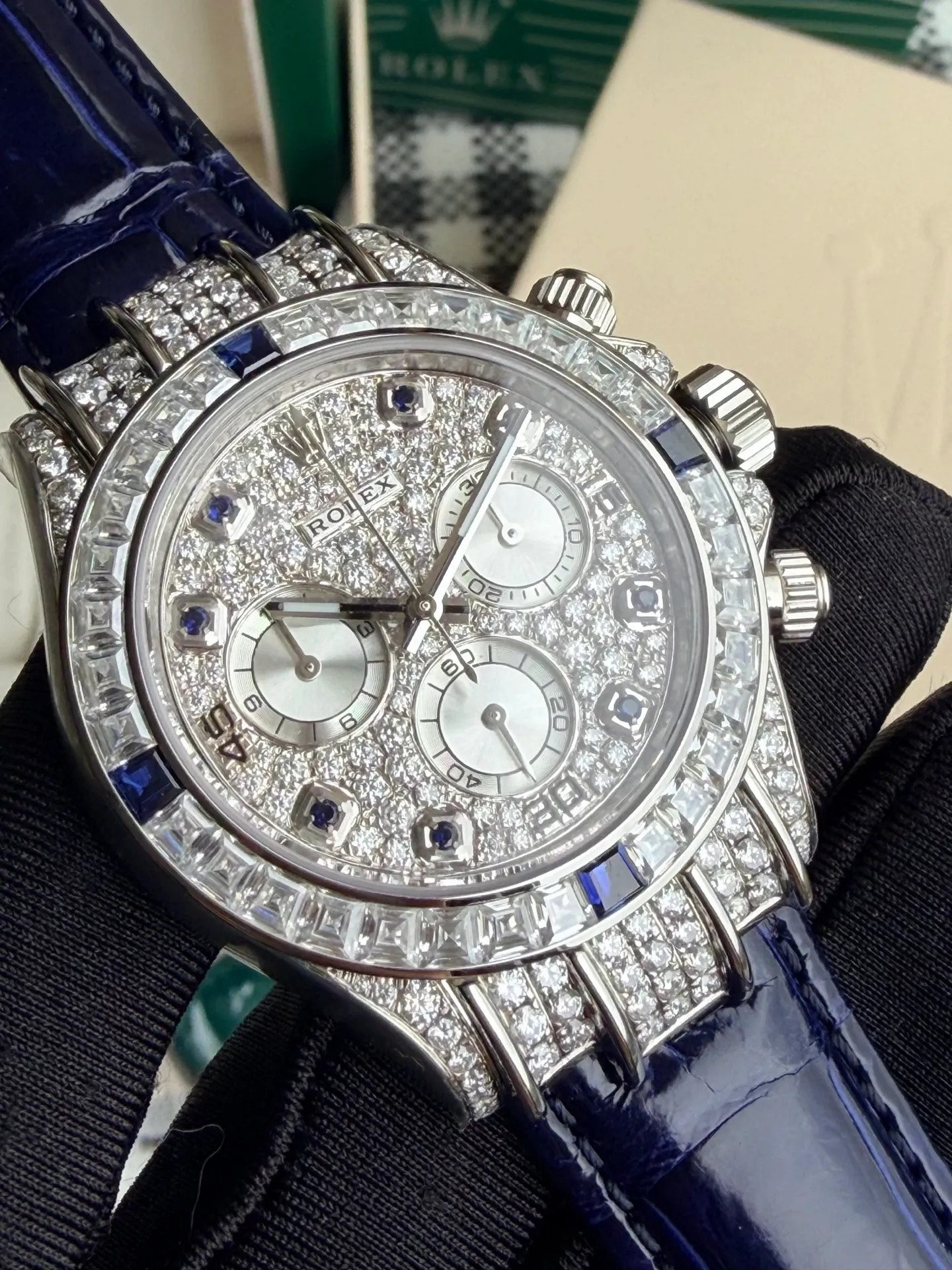 Rolex Daytona PPM Factory Best Edition Mossan Dial on Blue Strap 4130 17 fa6d15ad07c36c6 AMO Watch