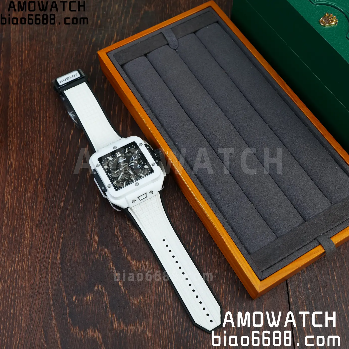 Hublot Square Bang Unico White Ceramic BBF 1:1 Best Edition on Rubber Strap A1280 53 fac555bfb9c379a AMO Watch