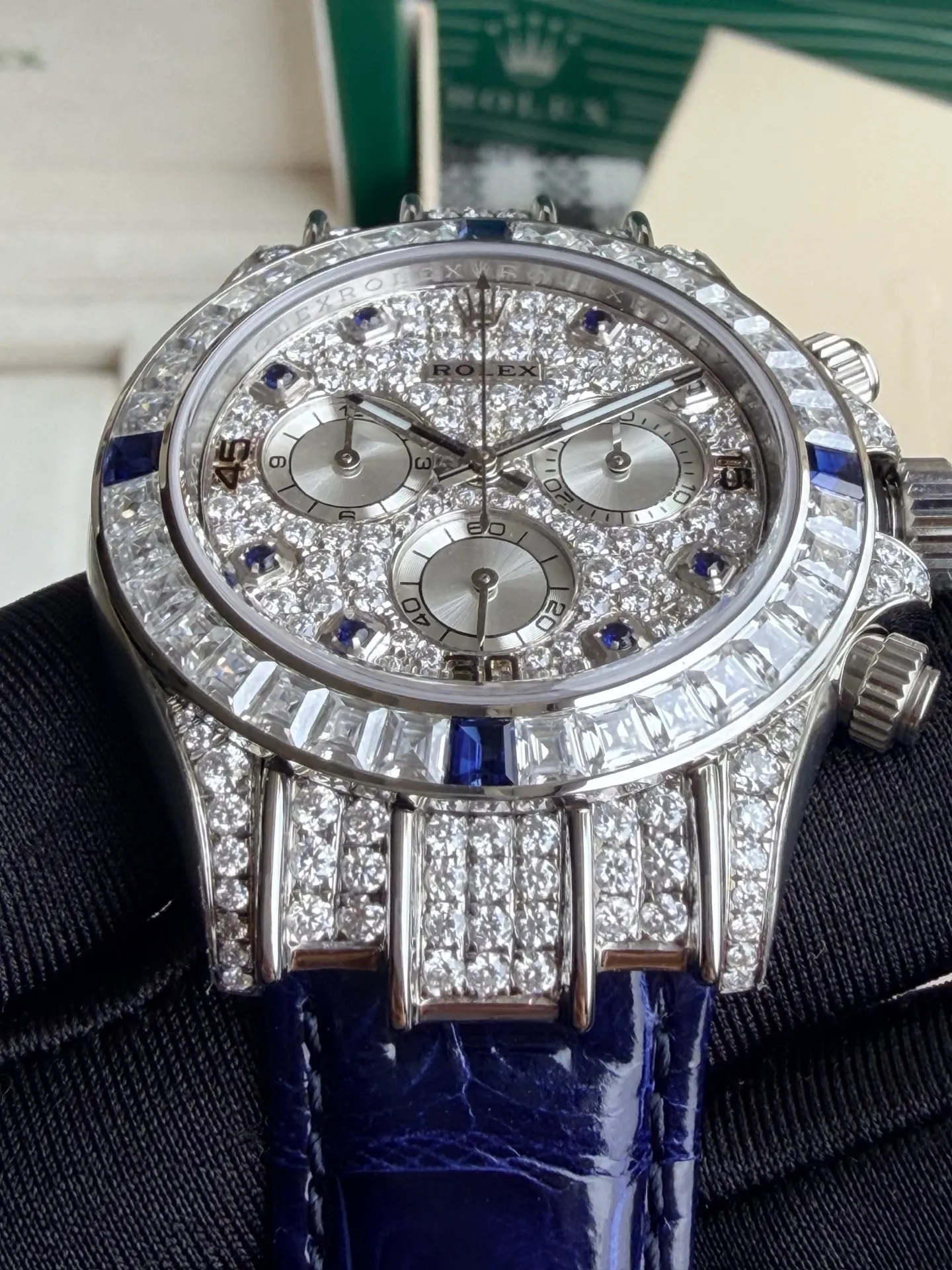 Rolex Daytona PPM Factory Best Edition Mossan Dial on Blue Strap 4130 22 faf8a52d4aaa51a AMO Watch