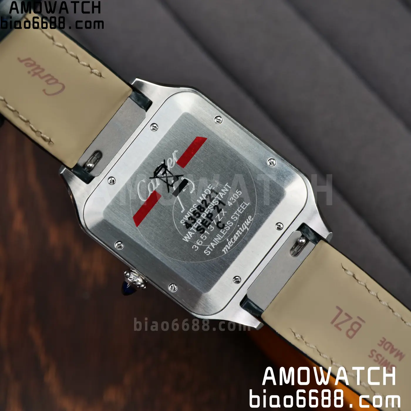 Cartier Santos Dumont WSSA0022 Large F1 Factory 1:1 Best Edition white Dial on Blue Strap Quartz 32 fd5a9210634d2c0 AMO Watch
